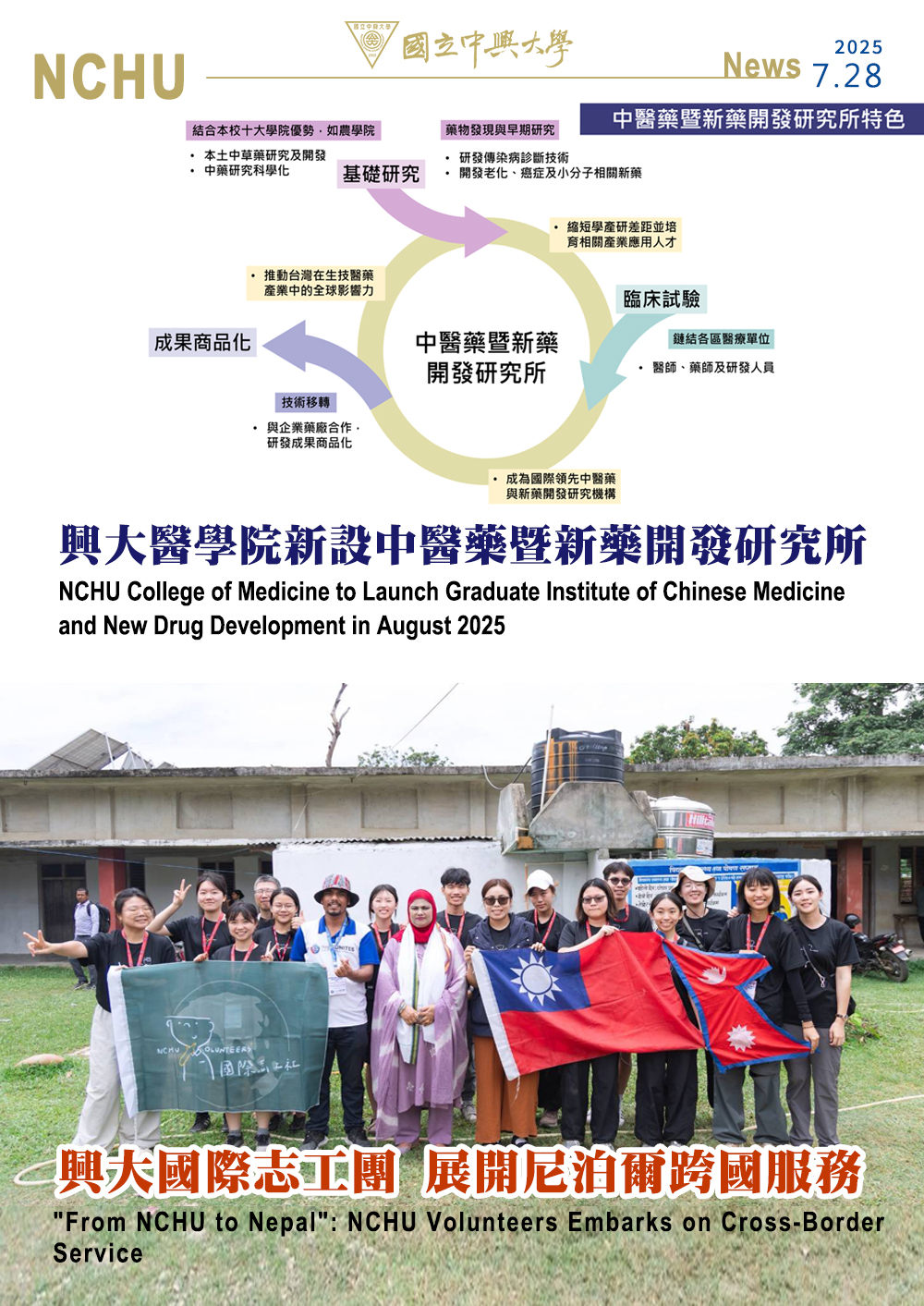 醫學院114學年度新設中醫藥暨新藥開發研究所